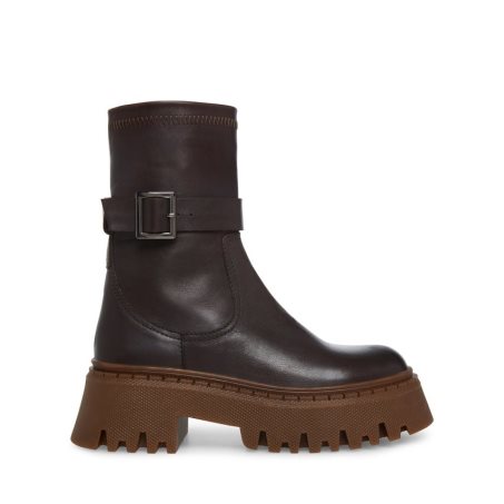 Botines Steve Madden Everly Cuero Mujer Chocolate | ES JD29S4